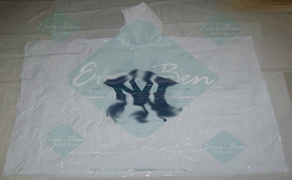 White disposable plastic rain ponchos wholesale
